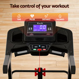 Everfit Treadmill Electric Home Gym Fitness Exercise Machine w/ Sit Up Bar 480mm - Close-Up Angle