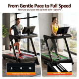 Everfit 500mm Wide Belt Treadmill 30% Auto Incline Foldable Treadmills for Home with LED Lights - Top-Down View