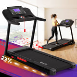 Everfit Treadmill Electric Auto Incline Home Gym Fitness Exercise Machine 520mm - Close-Up Angle