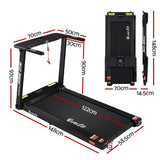 Everfit Treadmill Electric Home Gym Fitness Exercise Fully Foldable 420mm Black - Front View