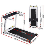 Everfit Treadmill Electric Home Gym Fitness Exercise Fully Foldable 420mm White - Front View