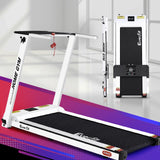 Everfit Treadmill Electric Home Gym Fitness Exercise Fully Foldable 420mm White - Close-Up Angle