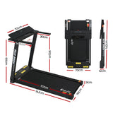 Everfit Treadmill Electric Home Gym Fitness Exercise Fully Foldable 450mm Black - Front View