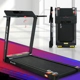 Everfit Treadmill Electric Home Gym Fitness Exercise Fully Foldable 450mm Black - Low Angle
