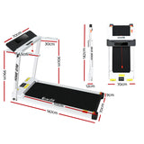 Everfit Treadmill Electric Home Gym Fitness Exercise Fully Foldable 450mm White - Front View