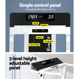 Everfit Treadmill Electric Home Gym Fitness Exercise Fully Foldable 450mm White - 45-Degree Angle