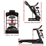 Everfit Treadmill Electric Home Gym Fitness Exercise Machine w/ Massager 480mm - Front View
