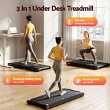 Everfit 4 in 1 Vibration Walking Pad Treadmill Under Desk Treadmills for Home Gym with App Control 380mm Black - Side View