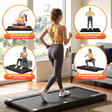 Everfit 4 in 1 Vibration Walking Pad Treadmill Under Desk Treadmills for Home Gym with App Control 380mm Black - Top-Down View