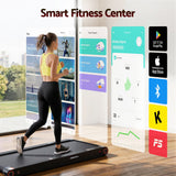 Everfit 4 in 1 Vibration Walking Pad Treadmill Under Desk Treadmills for Home Gym with App Control 380mm Black - 45-Degree Angle