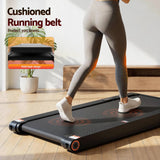 Everfit 4 in 1 Vibration Walking Pad Treadmill Under Desk Treadmills for Home Gym with App Control 380mm Black - Low Angle