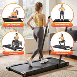 Everfit 4 in 1 Vibration Walking Pad Treadmill Under Desk Treadmills for Home Gym with App Control 380mm Black - Side View