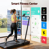 Everfit 4 in 1 Vibration Walking Pad Treadmill Under Desk Treadmills for Home Gym with App Control 380mm Black - Top-Down View