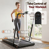 Everfit 4 in 1 Vibration Walking Pad Treadmill Under Desk Treadmills for Home Gym with App Control 380mm Black - Low Angle