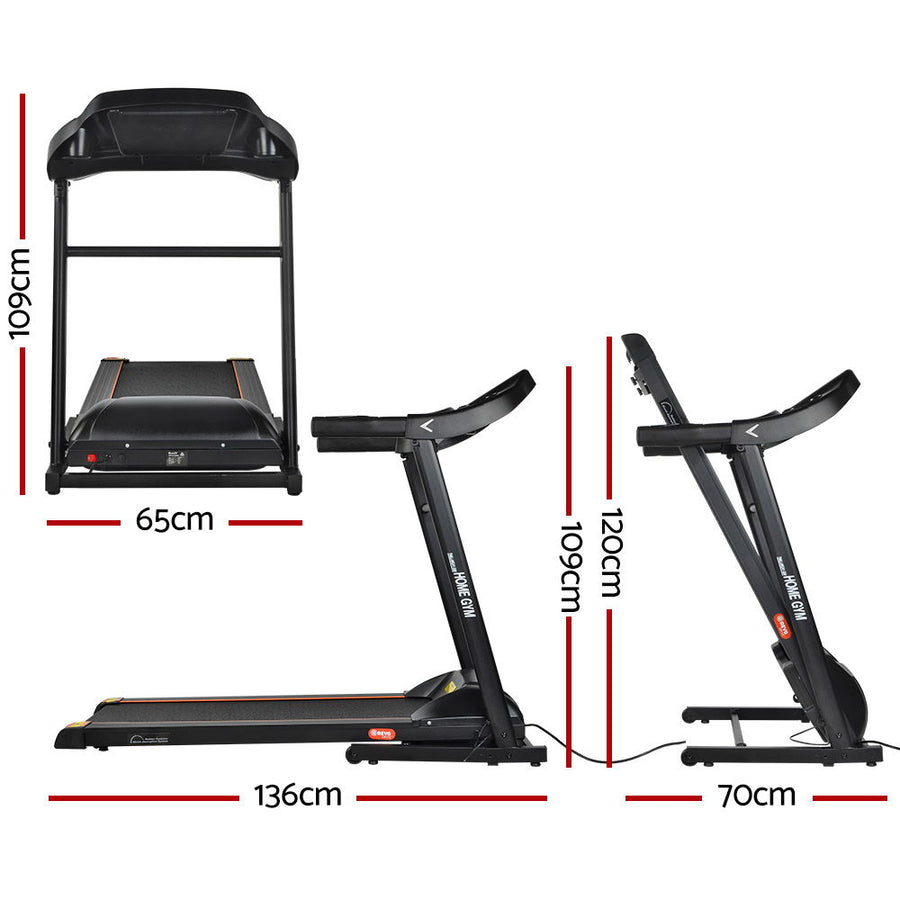 Everfit Treadmill Electric Home Gym Fitness Exercise Machine Foldable 400mm, Foldable