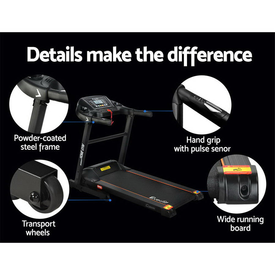 Everfit Treadmill Electric Home Gym Fitness Exercise Machine Foldable 400mm, image 7