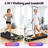 Everfit 2 Side Walking Pad Treadmill with Massage Function Fitness 380mm Black - Rear View