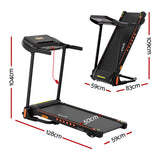 Everfit Treadmill Electric Home Gym Fitness Exercise Equipment Incline 390mm - Front View
