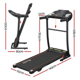 Everfit Treadmill Electric Home Gym Fitness Exercise Equipment Incline 400mm - Front View