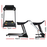 Everfit Treadmill Electric Auto Level Incline Home Gym Fitness Exercise 450mm - Front View