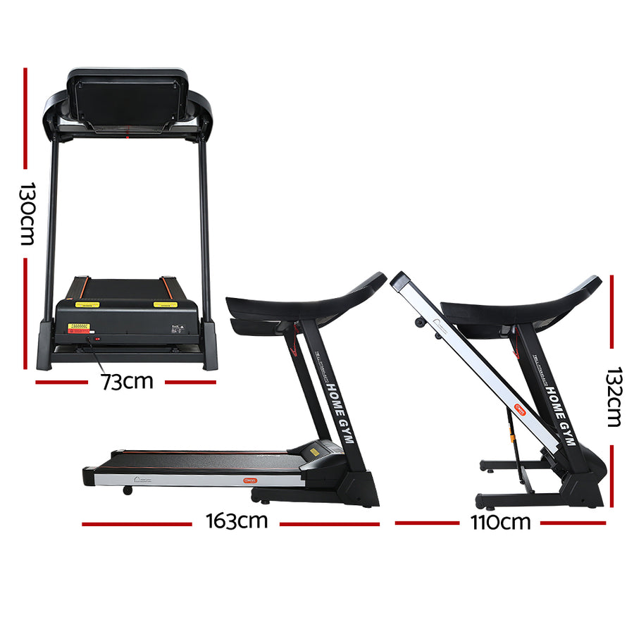 Everfit Treadmill Electric Auto Level Incline Home Gym Fitness Exercise 450mm, Electric