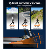 Everfit Treadmill Electric Auto Level Incline Home Gym Fitness Exercise 450mm - Rear View