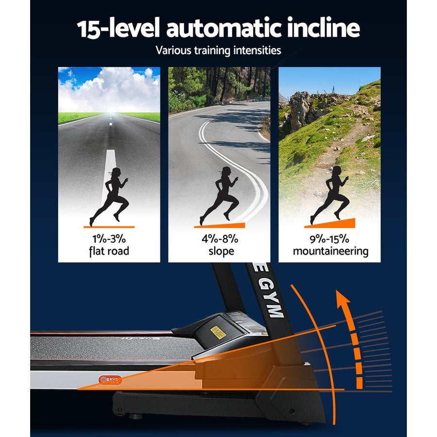 Everfit Treadmill Electric Auto Level Incline Home Gym Fitness Exercise 450mm, image 6