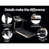 Everfit Treadmill Electric Auto Level Incline Home Gym Fitness Exercise 450mm - Close-Up Angle