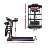 Everfit Treadmill Electric Home Gym Fitness Exercise Machine w/ Massager 400mm - Front View