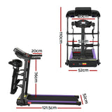Everfit Treadmill Electric Home Gym Fitness Exercise Machine w/ Massager 400mm - Front View
