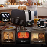 Devanti 2-Slice Toaster, LED Display 3.5cm Wide Slots 6 Browning Levels - Top-Down View