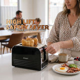 Devanti 2-Slice Toaster, LED Display 3.5cm Wide Slots 6 Browning Levels - Rear View