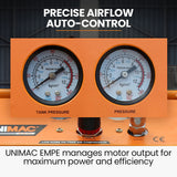 Unimac 1.5HP 6L Silent Oil-Free Portable Electric Air Compressor, for Airtools, Tyre Inflation - Top-Down View