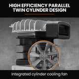 Unimac 100L 2.6kW Industrial Air Compressor, 370L/min 116PSI, Brushless Motor, Long Service Life, Certified Tank, 15A Plug - Side View