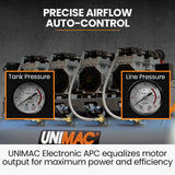 Unimac 150L 4.5HP Ultra-Slient Oil-Free Electric Air Compressor, Long Life Quad Motor, 116PSI Portab