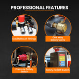 Unimac 2HP 50L Silent Oil-Free Portable Electric Air Compressor, Vertical, for Airtools, Tyre Inflation - 45-Degree Angle