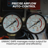 Unimac 2HP 50L Silent Oil-Free Portable Electric Air Compressor, Vertical, for Airtools, Tyre Inflation - Top-Down View