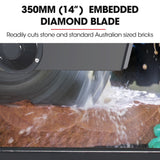 BAUMR-AG 2000W 350mm 14' Brick & Masonry Table Saw, Electric Tile Concrete Cutting, with Stand - Side View