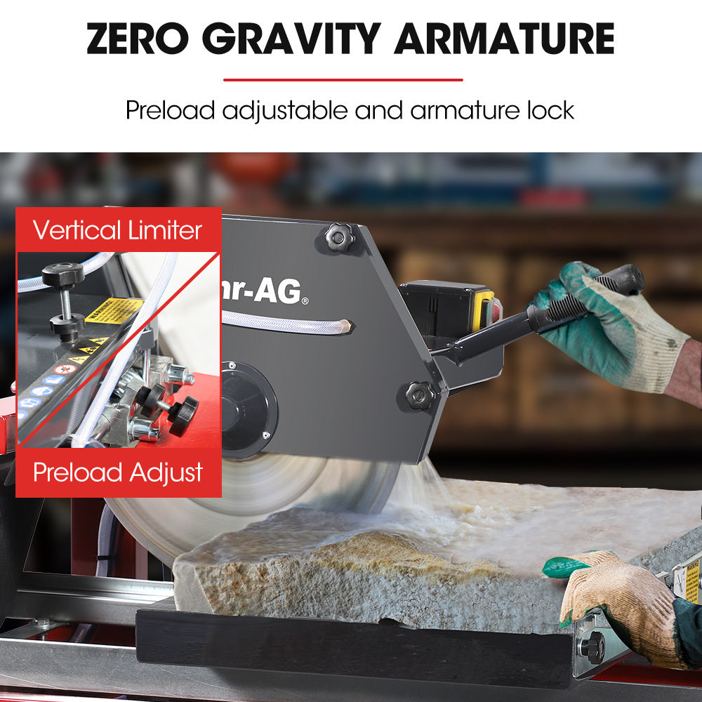 BAUMR-AG 2000W 350mm 14' Brick & Masonry Table Saw, Electric Tile Concrete Cutting, with Stand