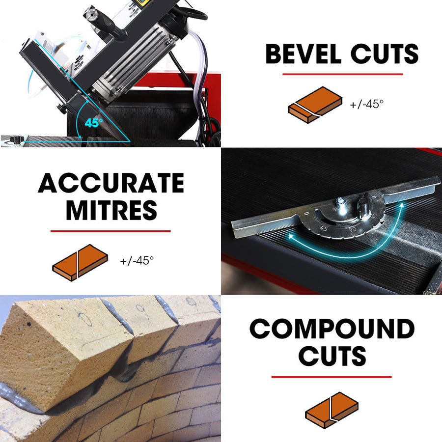 BAUMR-AG 2000W 350mm 14' Brick & Masonry Table Saw, Electric Tile Concrete Cutting, with Stand