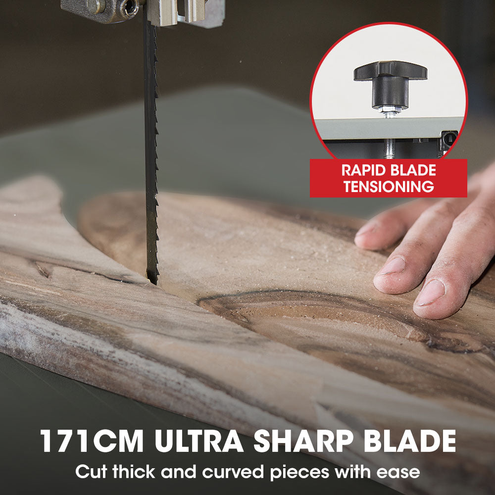 Baumr-AG 500W Wood Bandsaw with Stand, 115mm Cutting Depth (BS40)