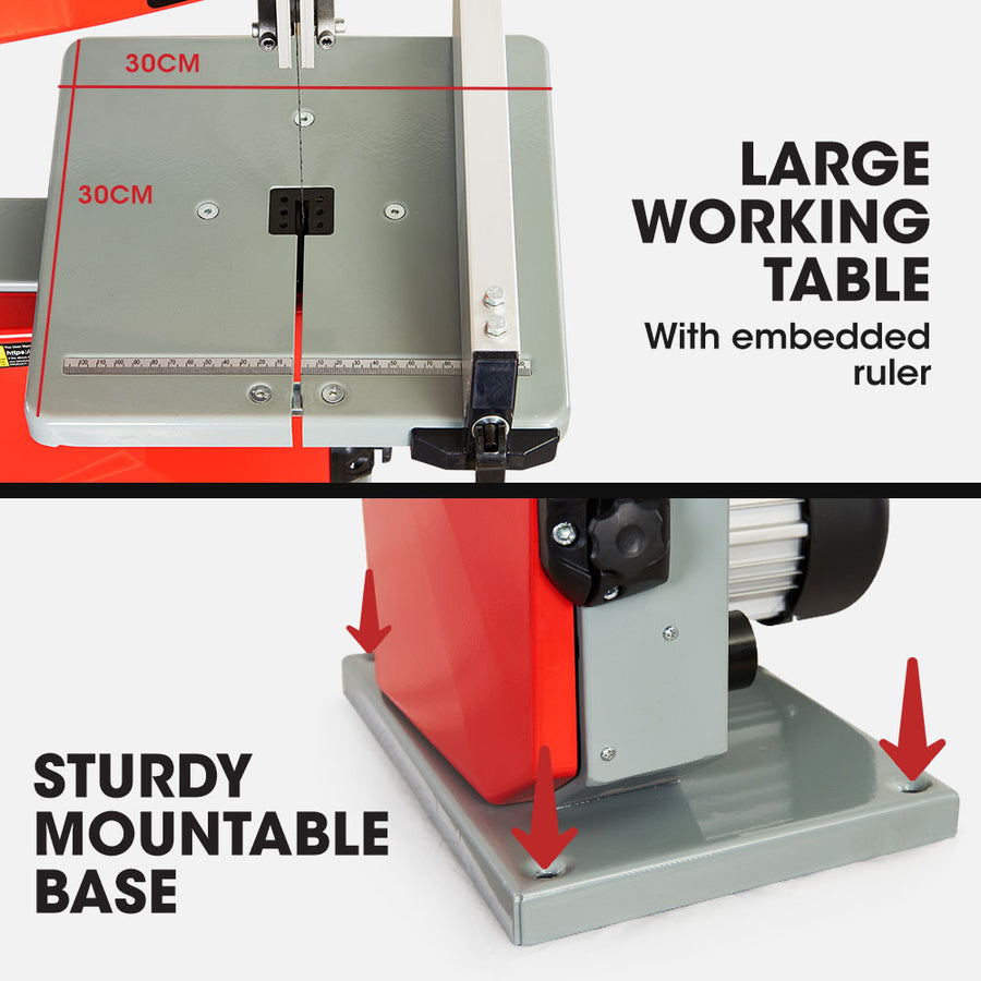 Baumr-AG 500W Wood Bandsaw with Stand, 115mm Cutting Depth (BS40)