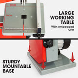 Baumr-AG 500W Wood Bandsaw, Benchtop, 115mm Cutting Depth (BS40) - Close-Up Angle