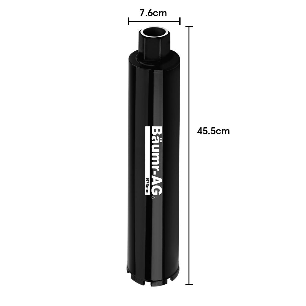 Baumr-AG Diamond Core Drill Bit 76mm Concrete Wet Dry Tile Stone Brick Marble 1-1/4 UNC