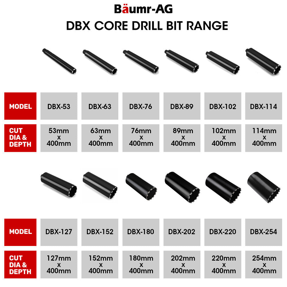 BAUMR-AG Diamond Core Drill Bit 102mm Concrete Wet Dry Tile Stone Brick Marble 1-1/4 UNC