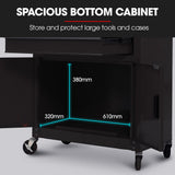 BULLET Pro 8 Drawer Tool Box Chest Cabinet Storage, with 2-Door Toolbox Garage Organiser Set, Black - Extra Image