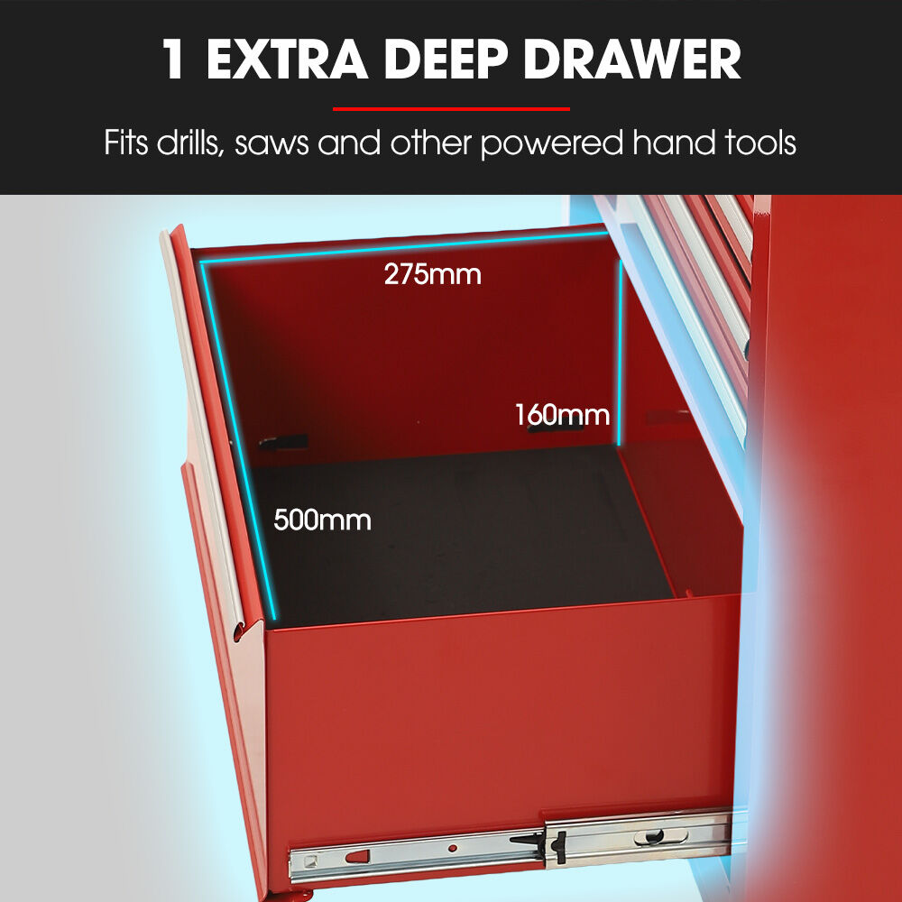 Bullet Pro 16 Drawer Tool Box Cabinet Chest Storage, Toolbox Garage Organiser Set, RedBullet 16 Drawer Tool Box Cabinet Chest Storage, Toolbox Garage