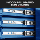 BULLET 9 Drawer Tool Box Chest, Organiser Mechanic Garage Storage Toolbox Set - Blue - Top-Down View