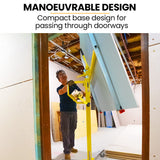 UNIMAC Drywall & Panel Lifter, 1200 x 3600 68kg Max Gyprock Sheet, Galvanised, No-mark Locking Castors - Low Angle