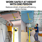 UNIMAC Drywall & Panel Lifter, 1200 x 3600 68kg Max Gyprock Sheet, Galvanised, No-mark Locking Castors